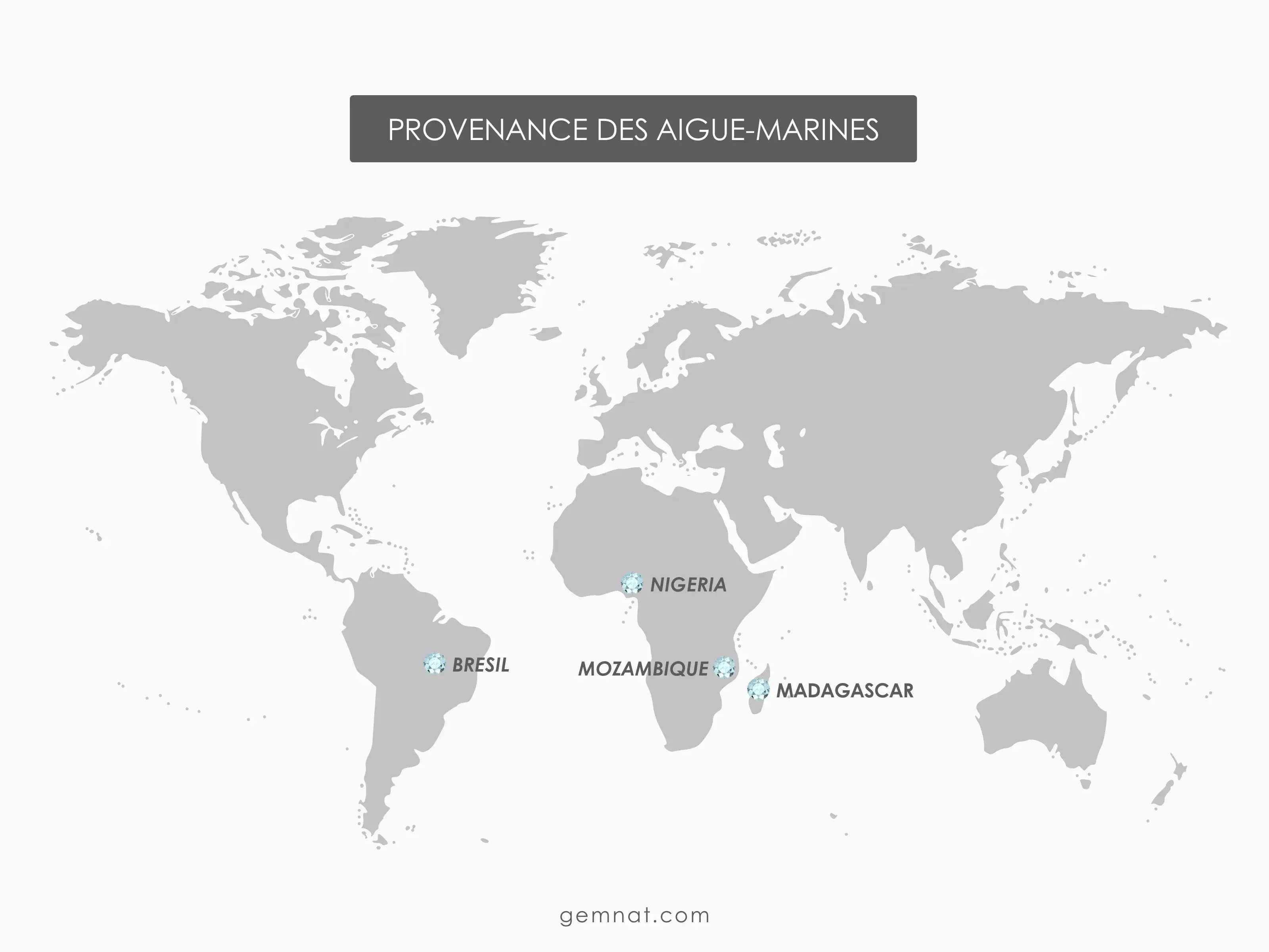 Carte Origines Aigue-marine Naturelle