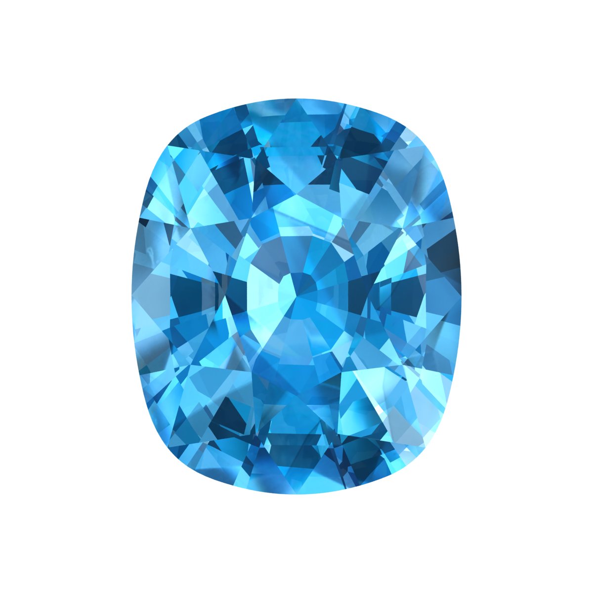 Cushion Cut Natural Swiss Blue Topaz