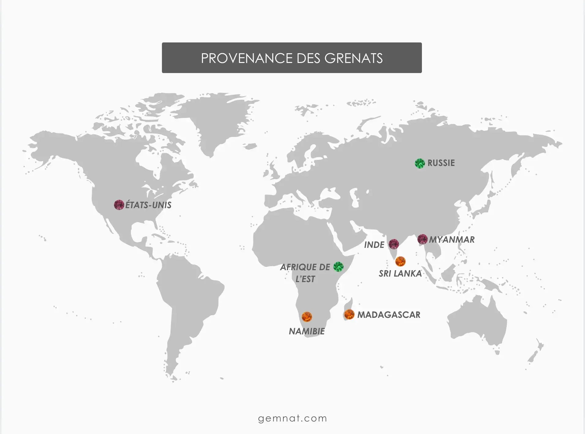 Provenance des grenats