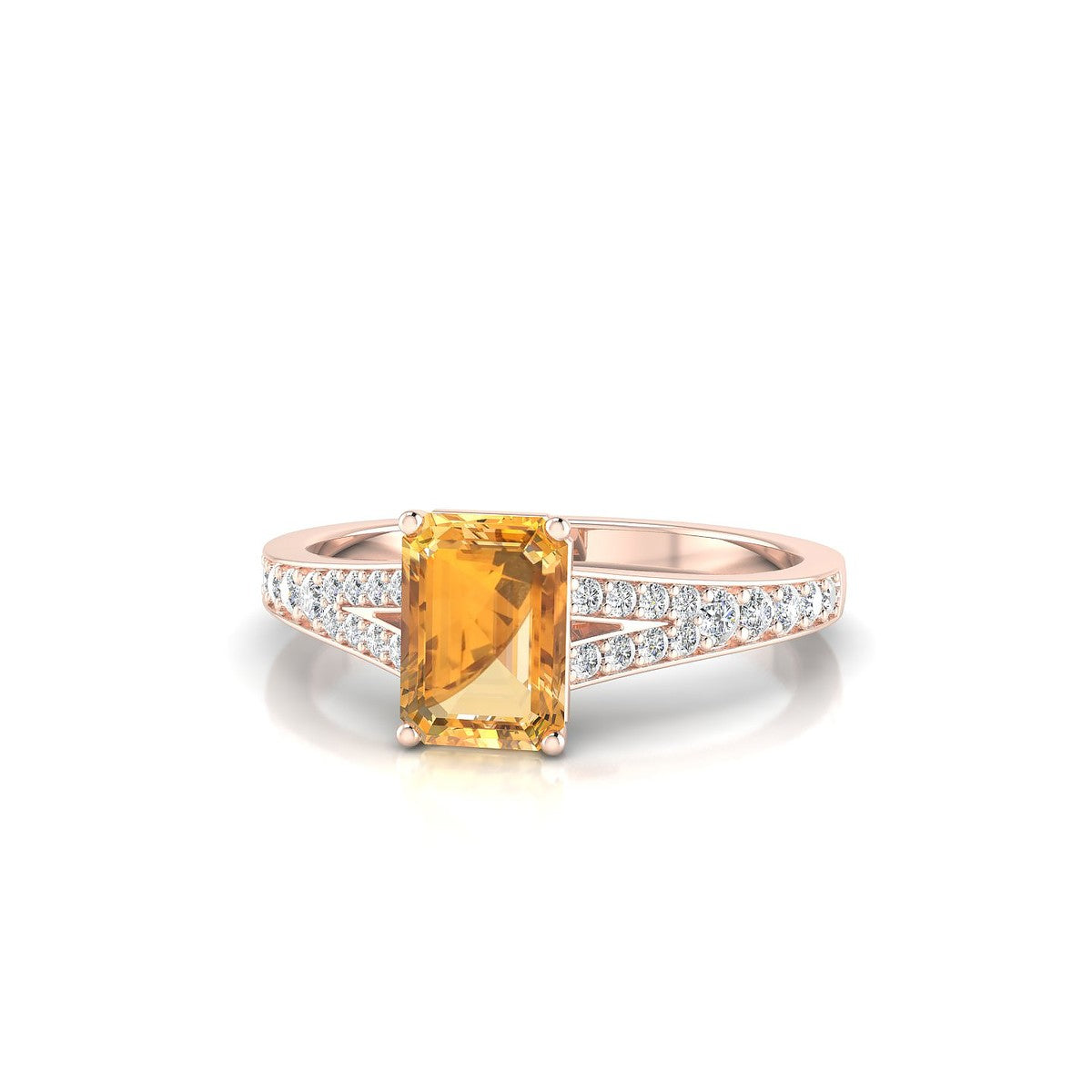 Adore | 18k Rose Gold 7 x 5 mm Emerald Citrine Ring