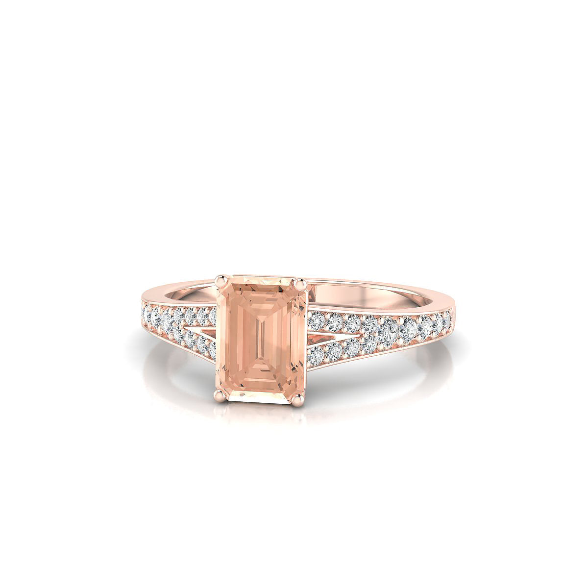 Adore | 18k Rose Gold 7 x 5 mm Emerald Morganite Ring