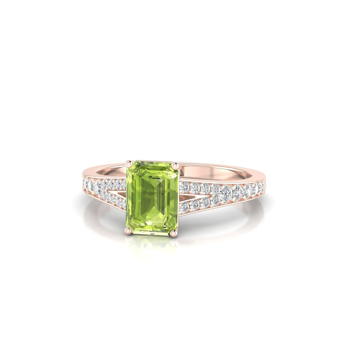 Adore | 18k Rose Gold 7 x 5 mm Emerald Peridot Ring