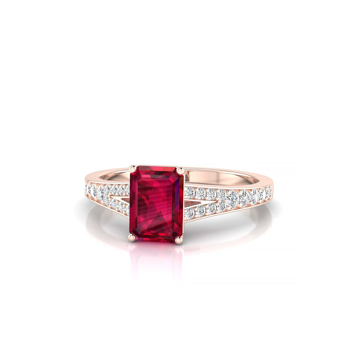 Adore | 18k Rose Gold 7 x 5 mm Emerald Ruby Ring