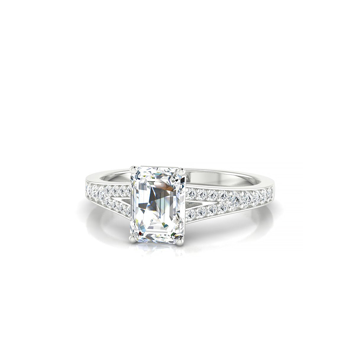 Adore | 18k White Gold 7 x 5 mm Emerald Diamond Ring