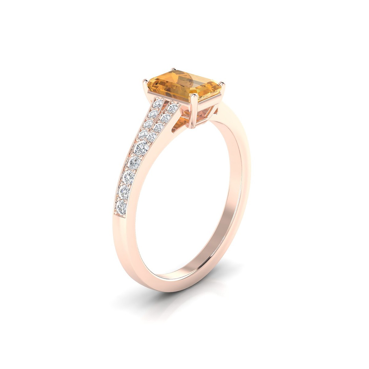 Adore | 18k Rose Gold 7 x 5 mm Emerald Citrine Ring