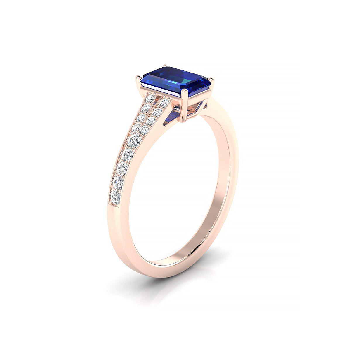 Adore | 18k Rose Gold 7 x 5 mm Emerald Sapphire Ring