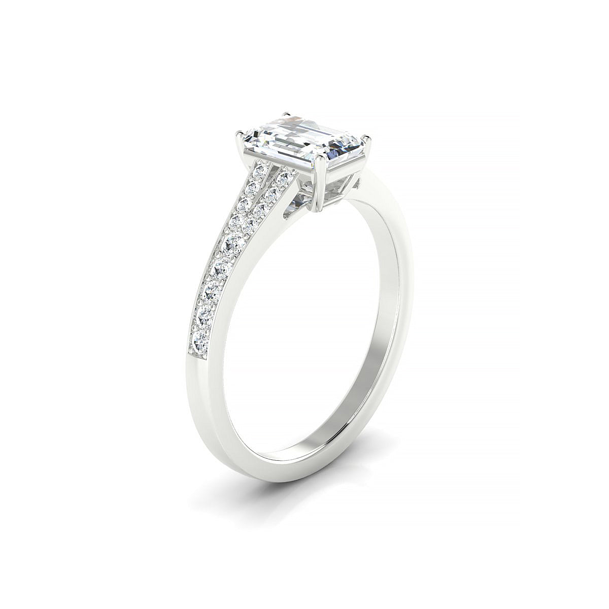 Adore | 18k White Gold 7 x 5 mm Emerald Diamond Ring