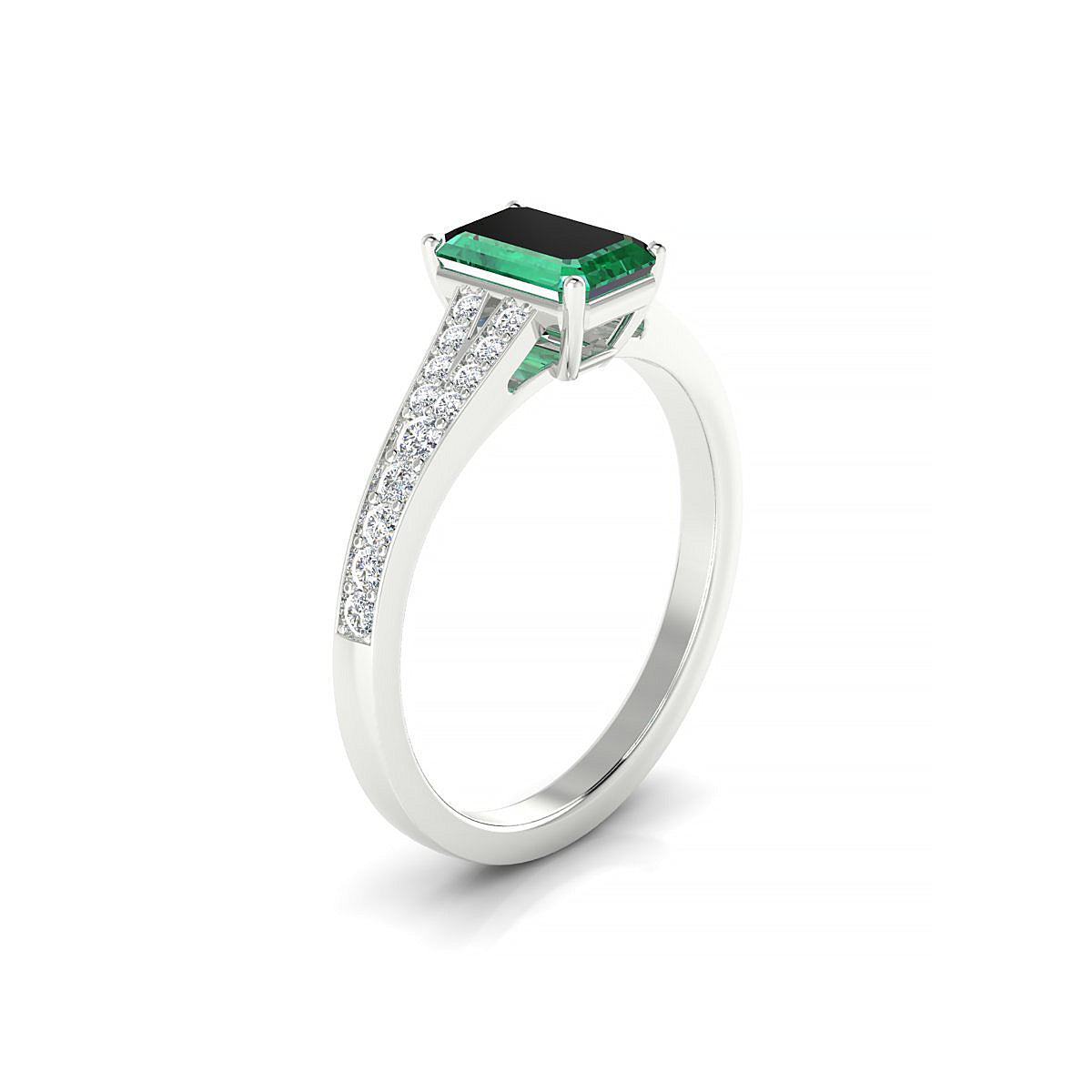 Adore | 18k White Gold 7 x 5 mm Emerald Emerald Ring