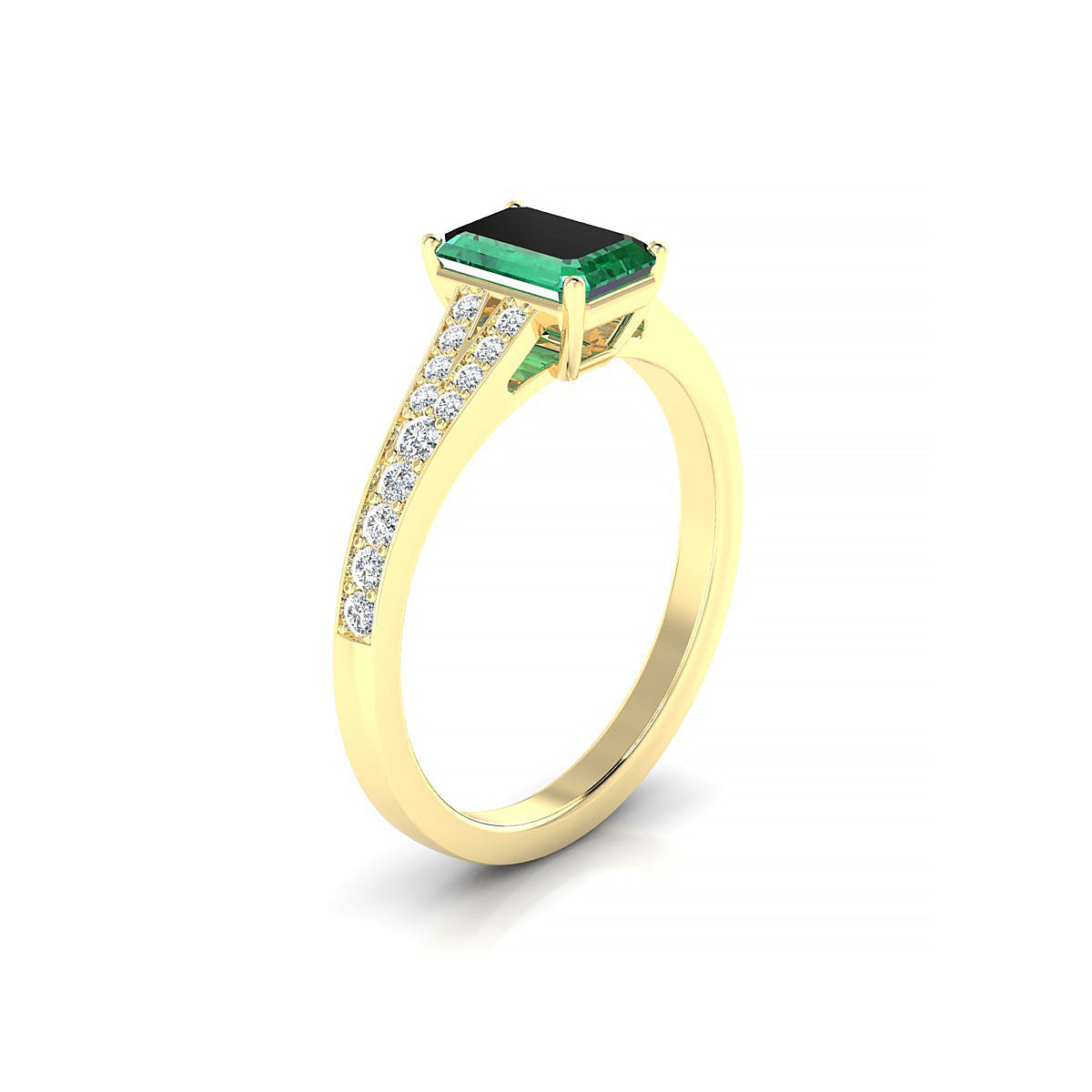 Adore | 18k Yellow Gold 7 x 5 mm Emerald Emerald Ring