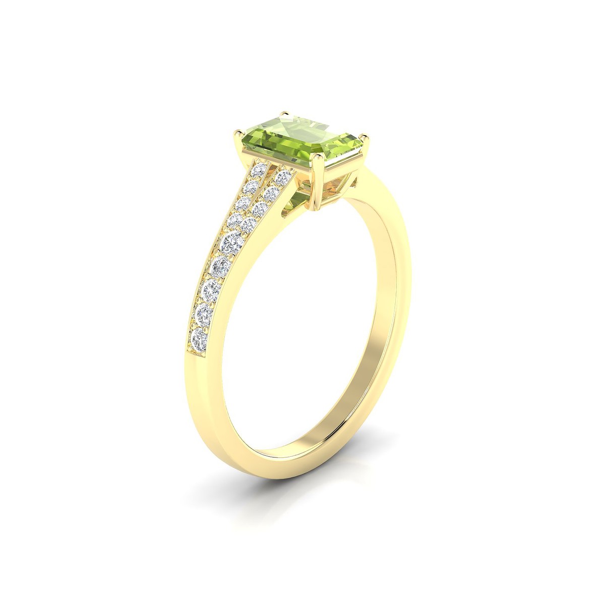 Adore | 18k Yellow Gold 7 x 5 mm Emerald Peridot Ring