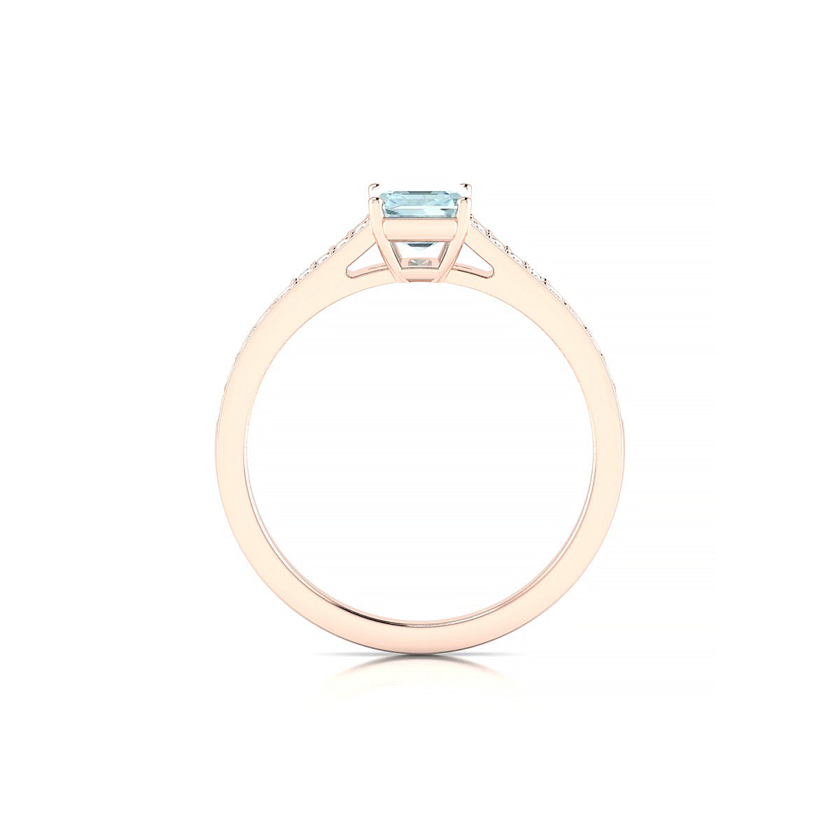 Adore | 18k Rose Gold 7 x 5 mm Emerald Aquamarine Ring
