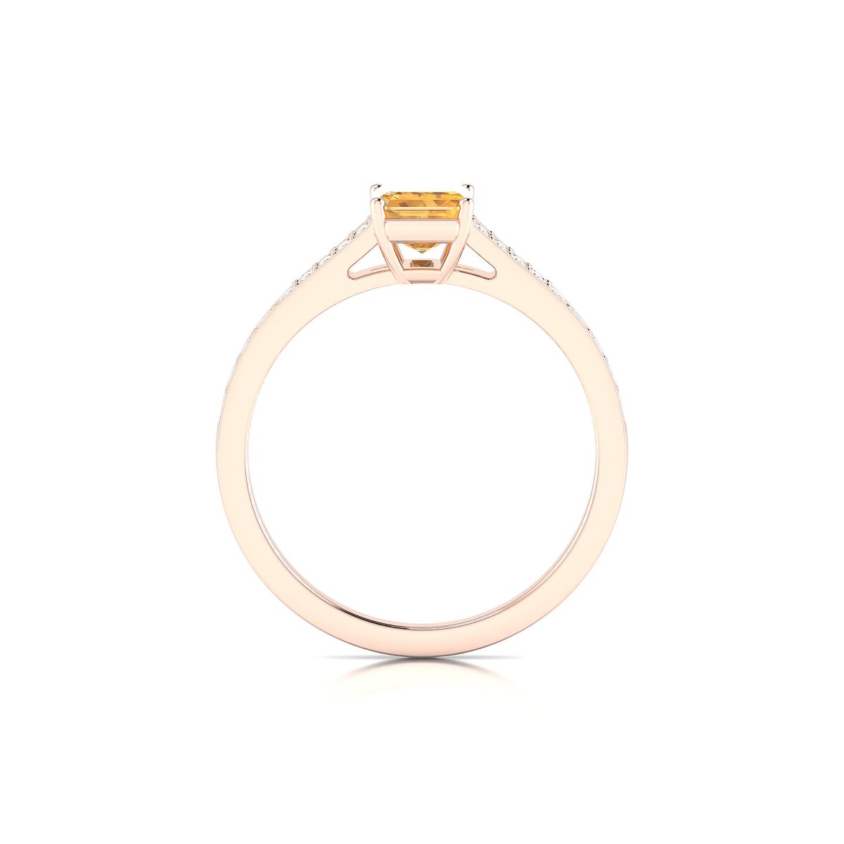 Adore | 18k Rose Gold 7 x 5 mm Emerald Citrine Ring