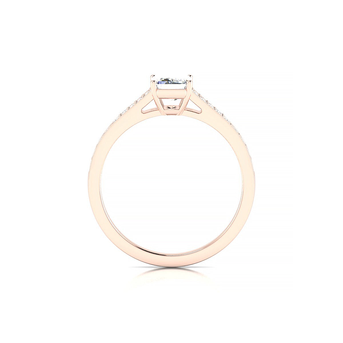 Adore | 18k Rose Gold 7 x 5 mm Emerald Diamond Ring
