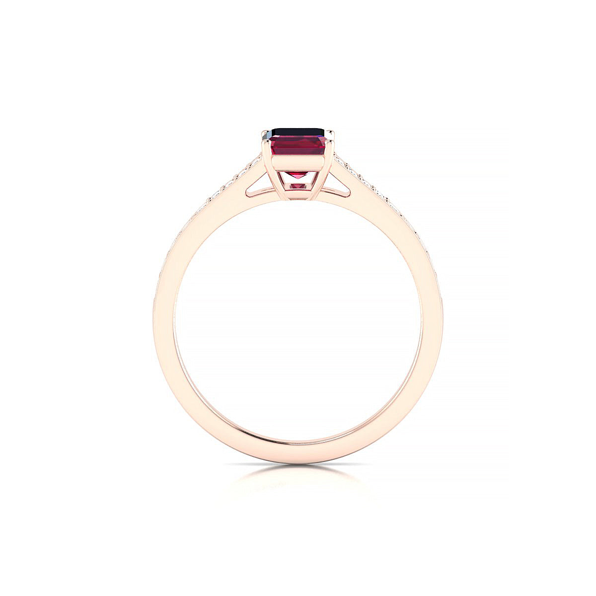 Adore | 18k Rose Gold 7 x 5 mm Emerald Ruby Ring