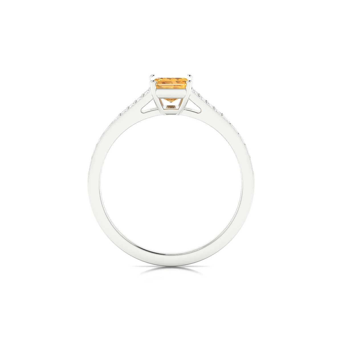 Adore | 18k White Gold 7 x 5 mm Emerald Citrine Ring