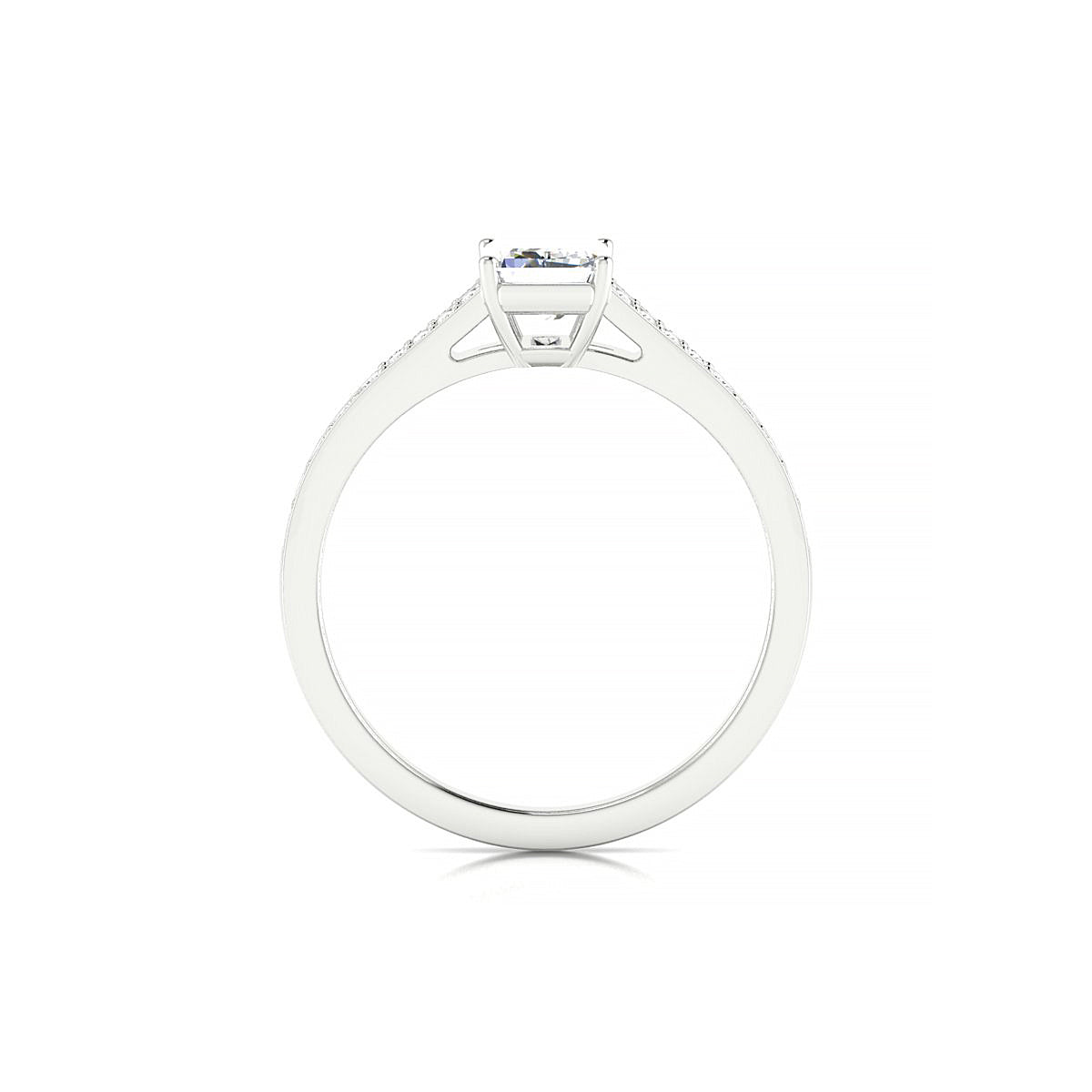 Adore | 18k White Gold 7 x 5 mm Emerald Diamond Ring