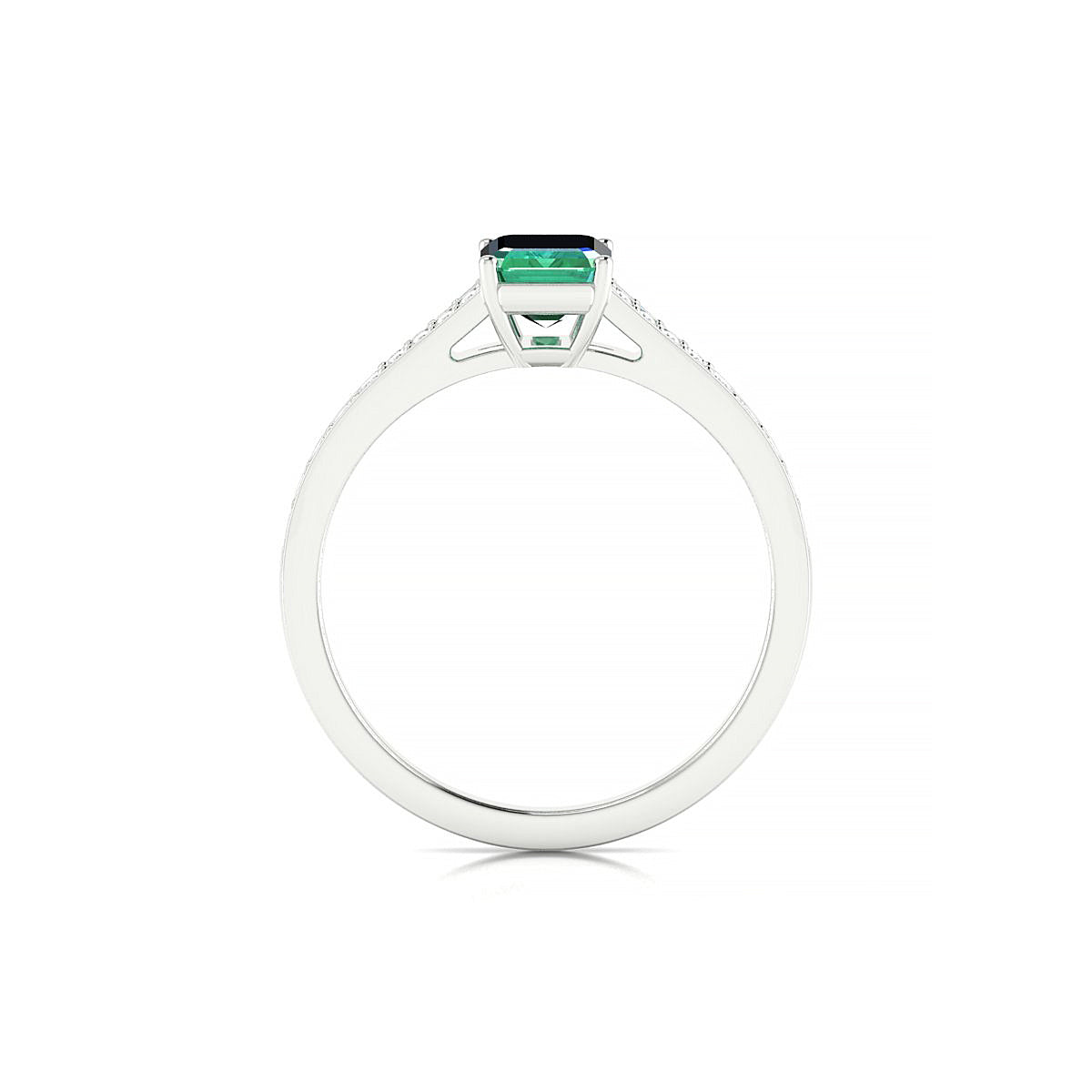 Adore | 18k White Gold 7 x 5 mm Emerald Emerald Ring