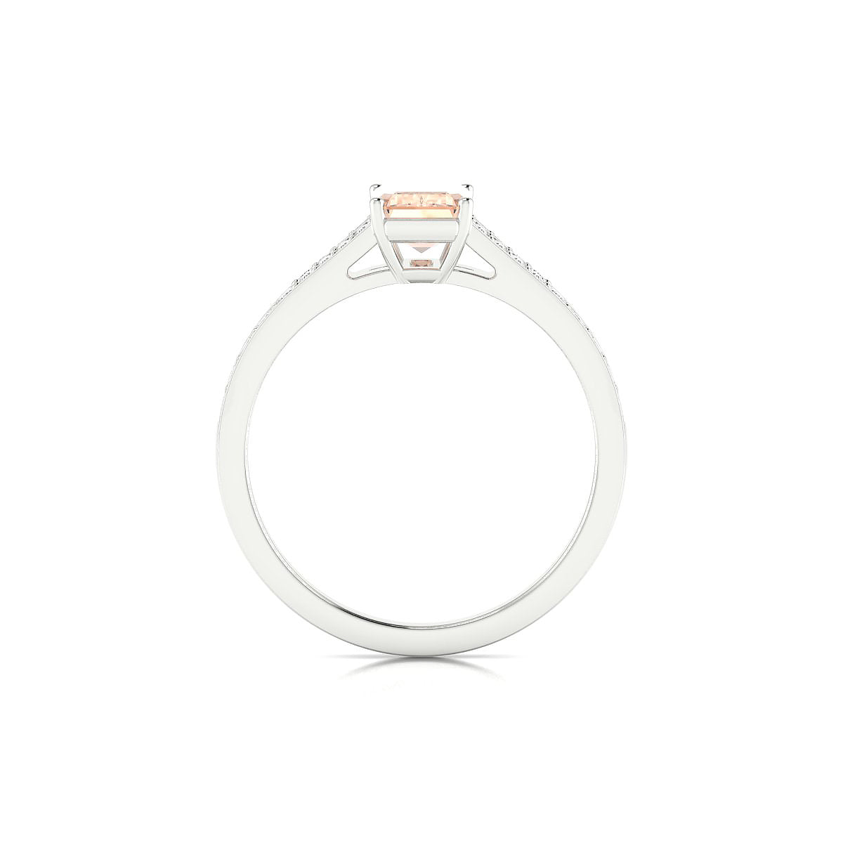Adore | 18k White Gold 7 x 5 mm Emerald Morganite Ring
