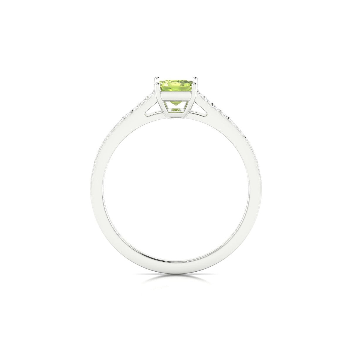 Adore | 18k White Gold 7 x 5 mm Emerald Peridot Ring