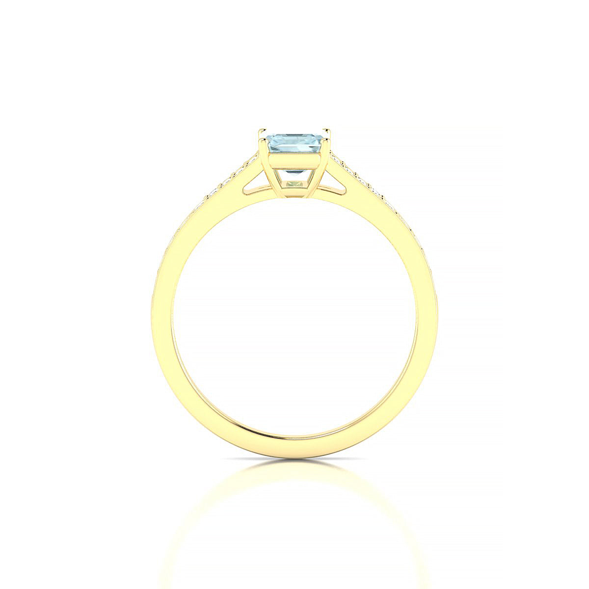 Adore | 18k Yellow Gold 7 x 5 mm Emerald Aquamarine Ring