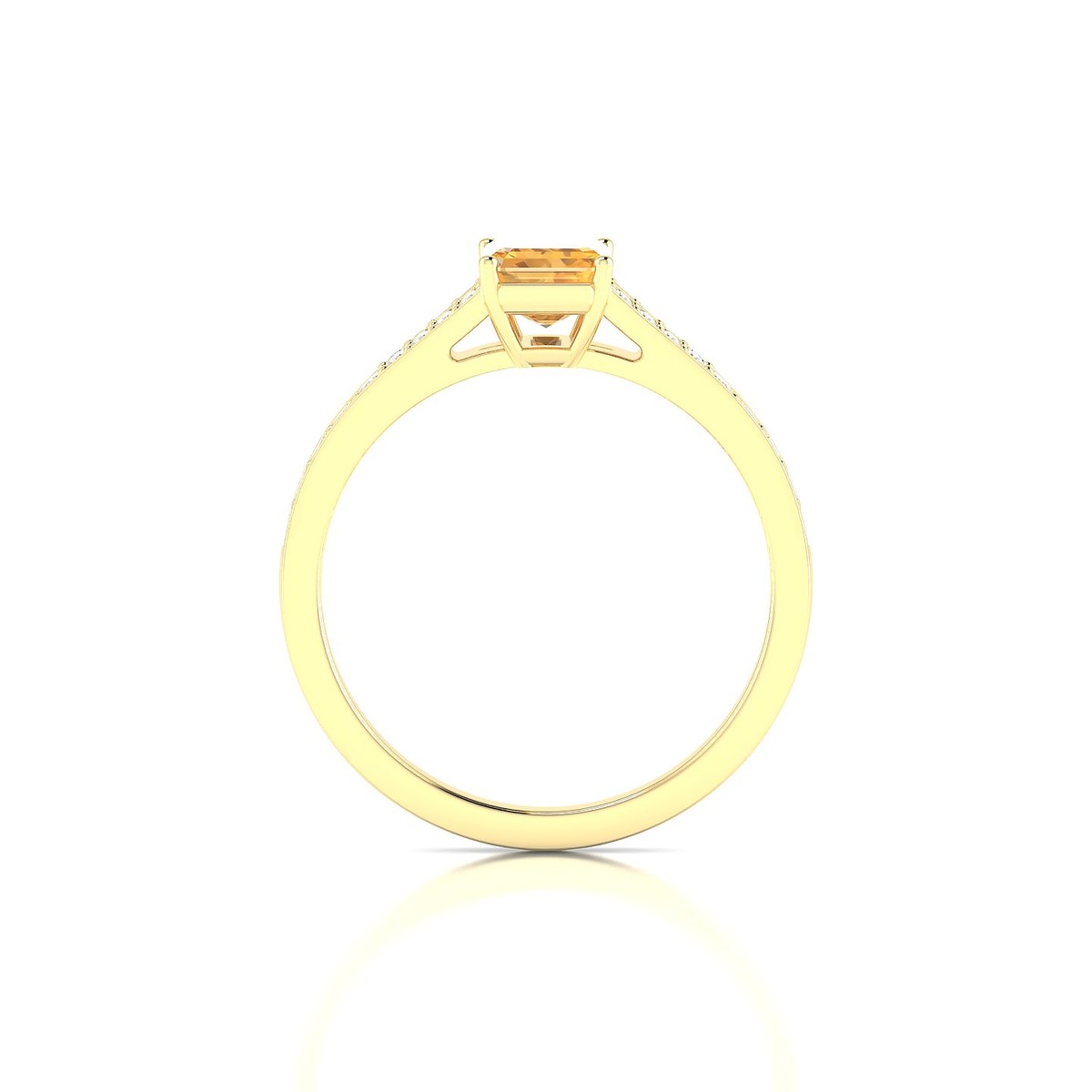 Adore | 18k Yellow Gold 7 x 5 mm Emerald Citrine Ring