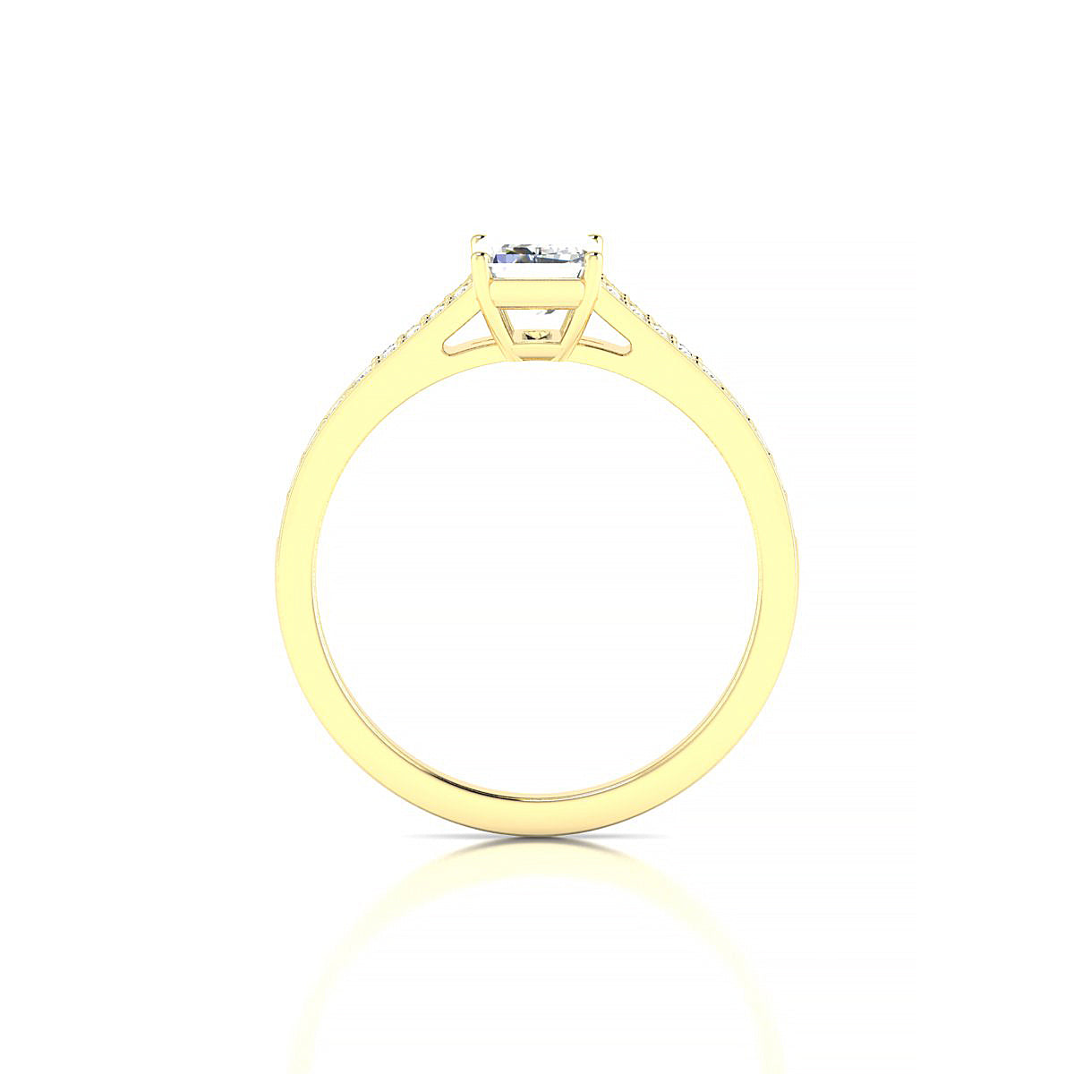 Adore | 18k Yellow Gold 7 x 5 mm Emerald Diamond Ring