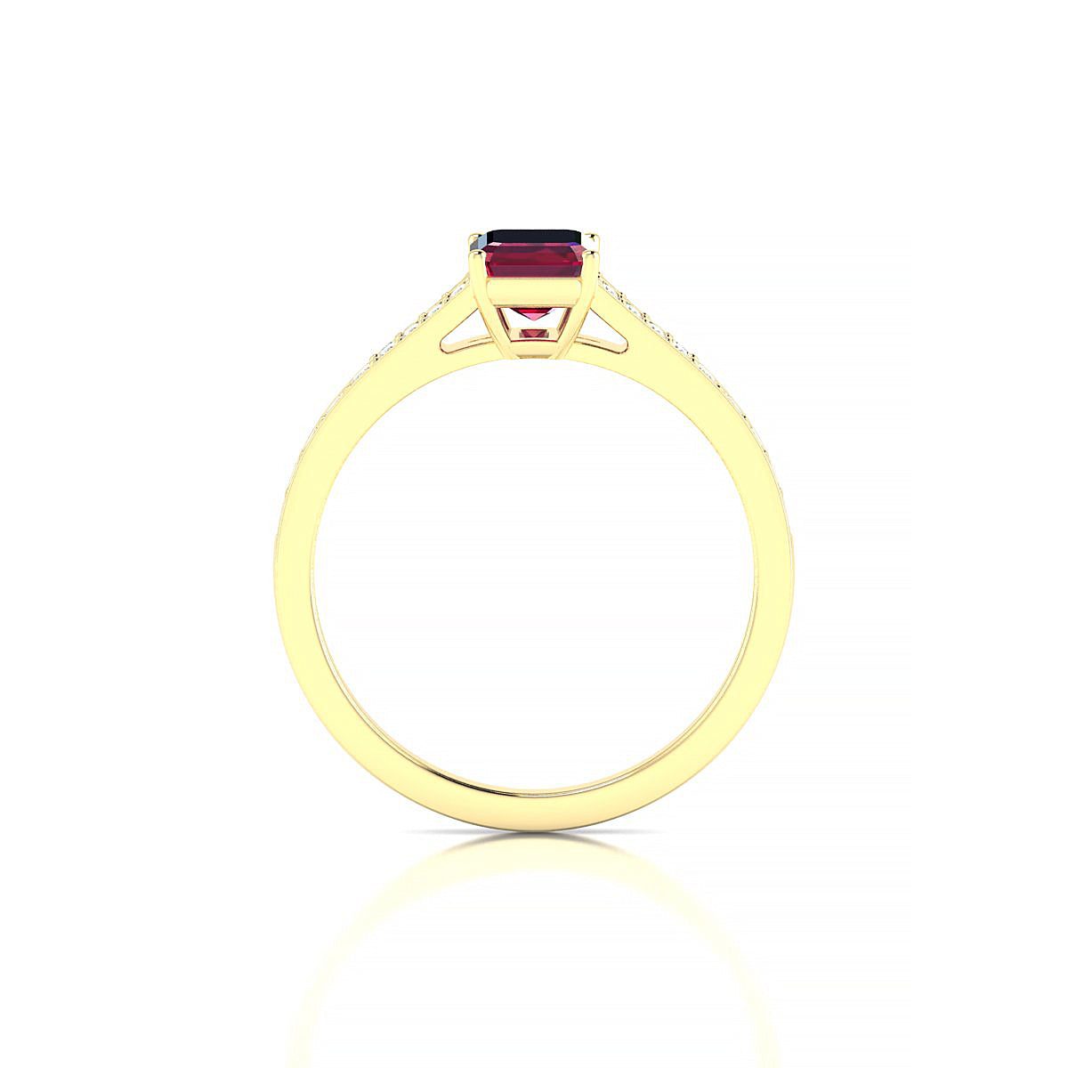 Adore | 18k Yellow Gold 7 x 5 mm Emerald Ruby Ring