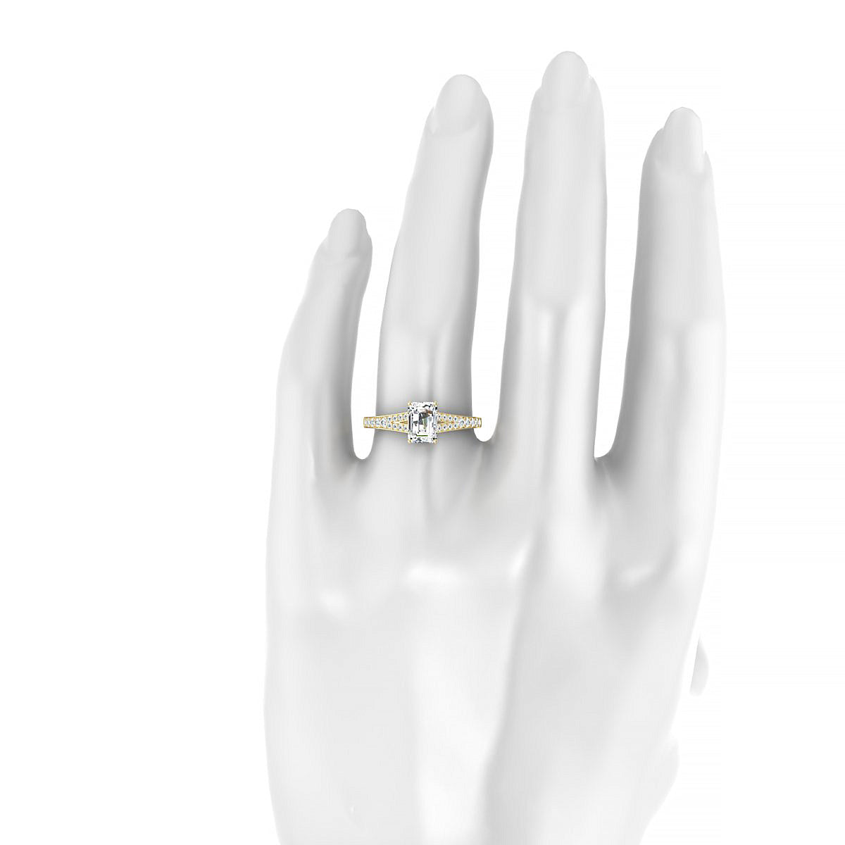 Adore | 18k Yellow Gold 7 x 5 mm Emerald Diamond Ring