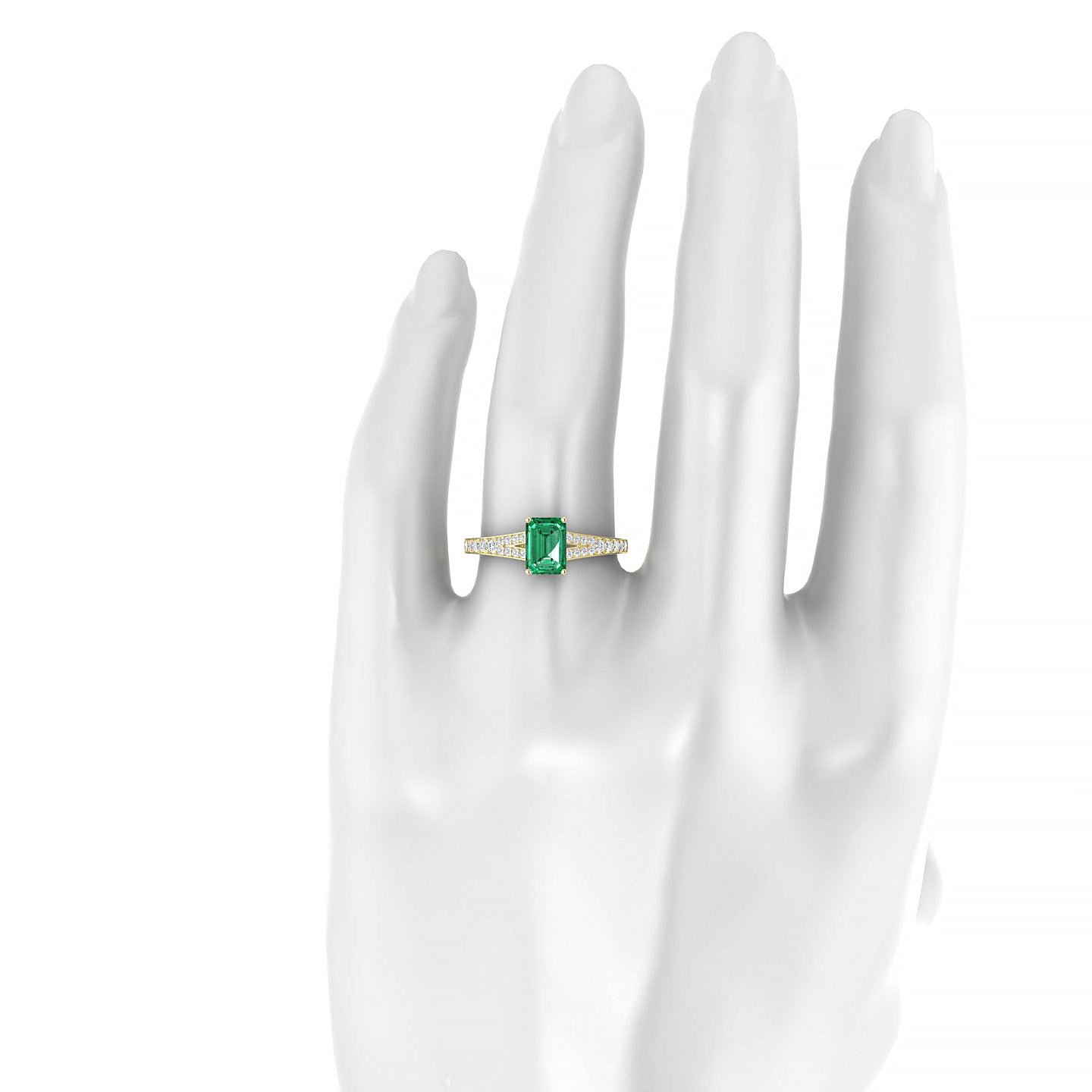 Adore | 18k Yellow Gold 7 x 5 mm Emerald Emerald Ring
