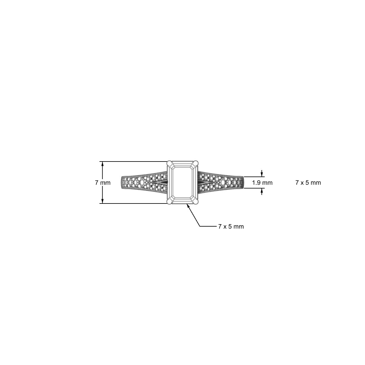 Adore | 18k White Gold 7 x 5 mm Emerald Diamond Ring