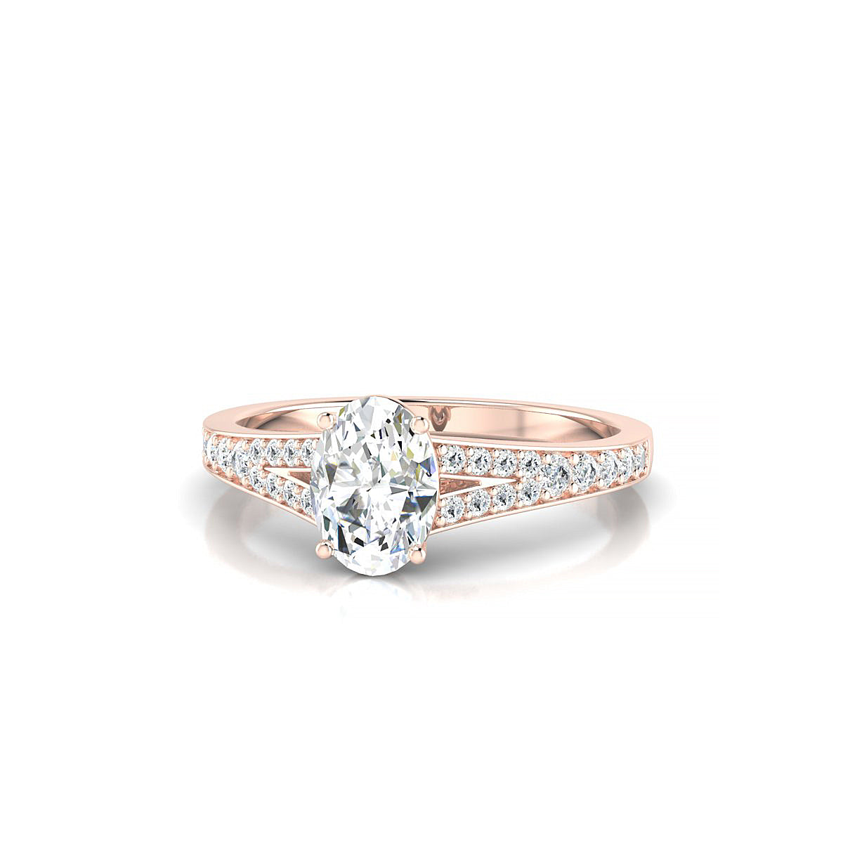Adore | 18k Rose Gold 7 x 5 mm Oval Diamond Ring