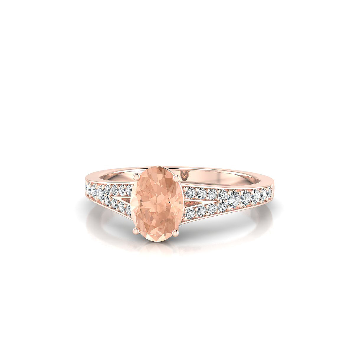 Adore | 18k Rose Gold 7 x 5 mm Oval Morganite Ring