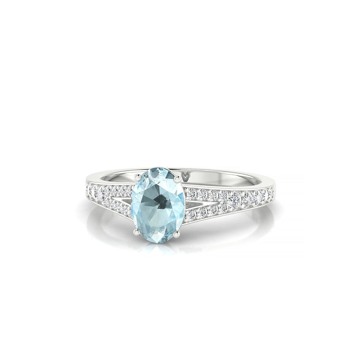 Adore | 18k White Gold 7 x 5 mm Oval Aquamarine Ring