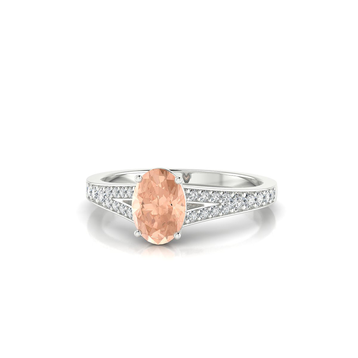 Adore | 18k White Gold 7 x 5 mm Oval Morganite Ring