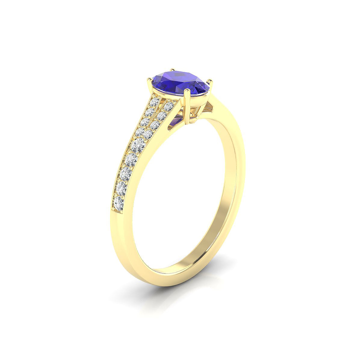 Adore | 18k Yellow Gold 7 x 5 mm Oval Tanzanite Ring