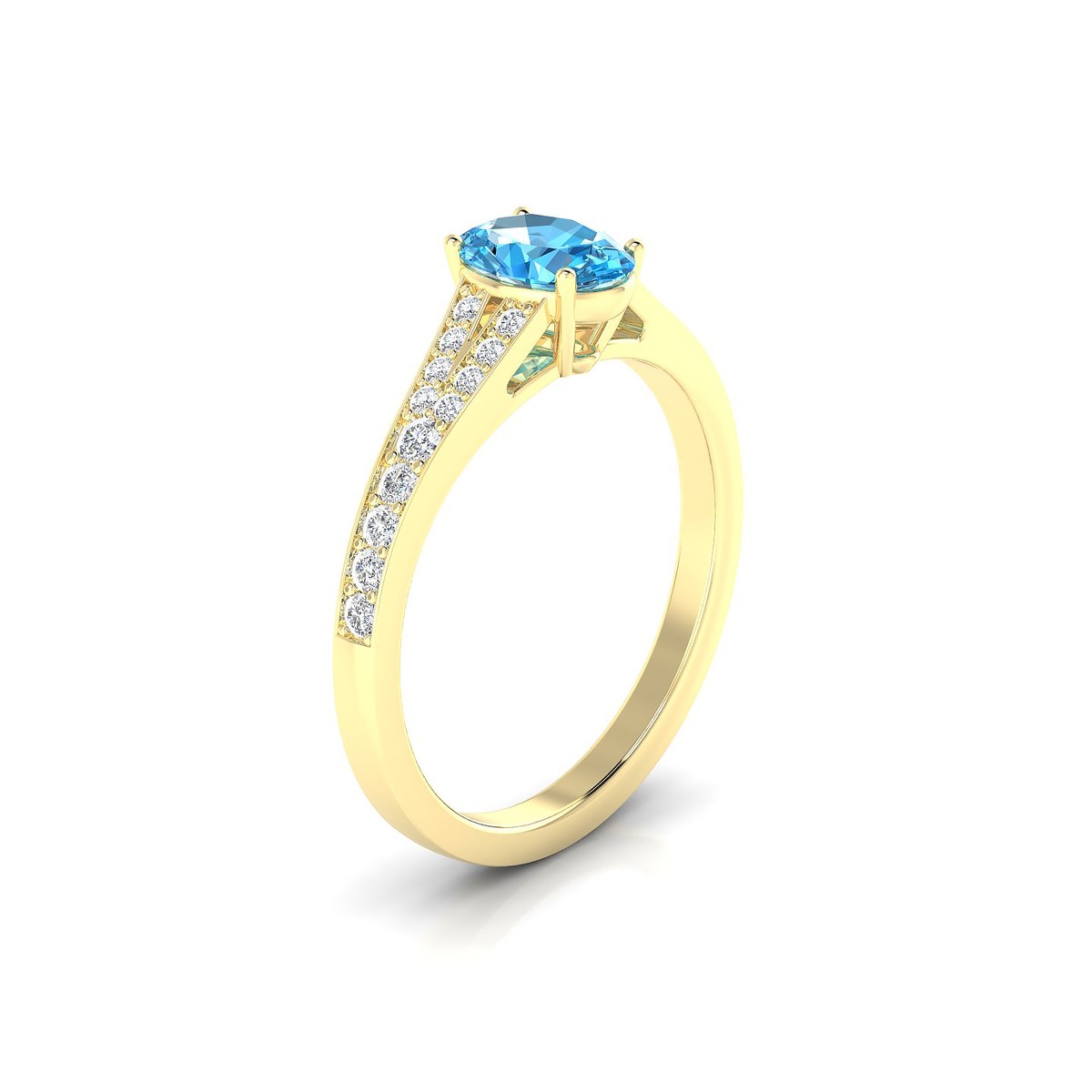 Adore | 18k Yellow Gold 7 x 5 mm Oval Topaz Ring