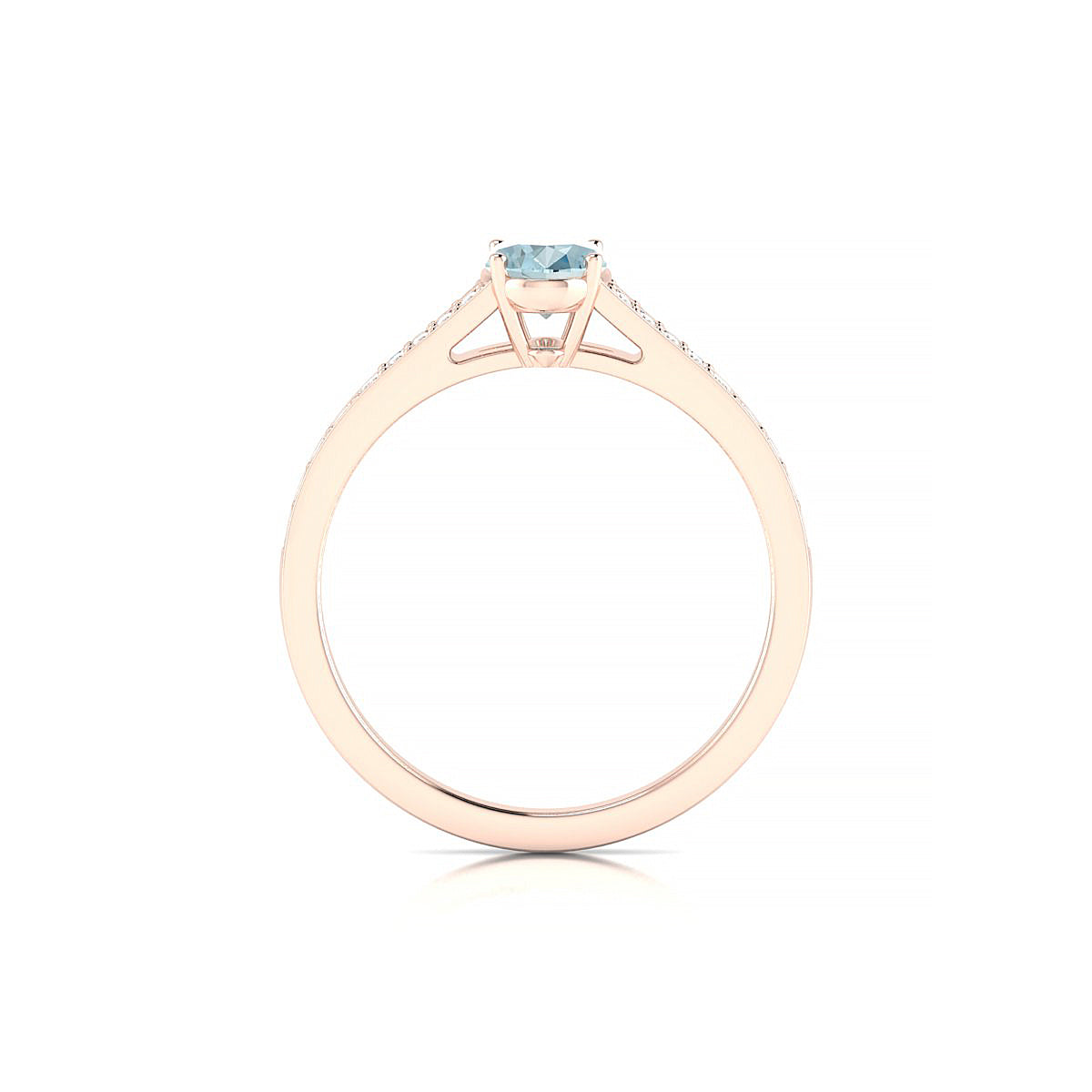 Adore | 18k Rose Gold 7 x 5 mm Oval Aquamarine Ring