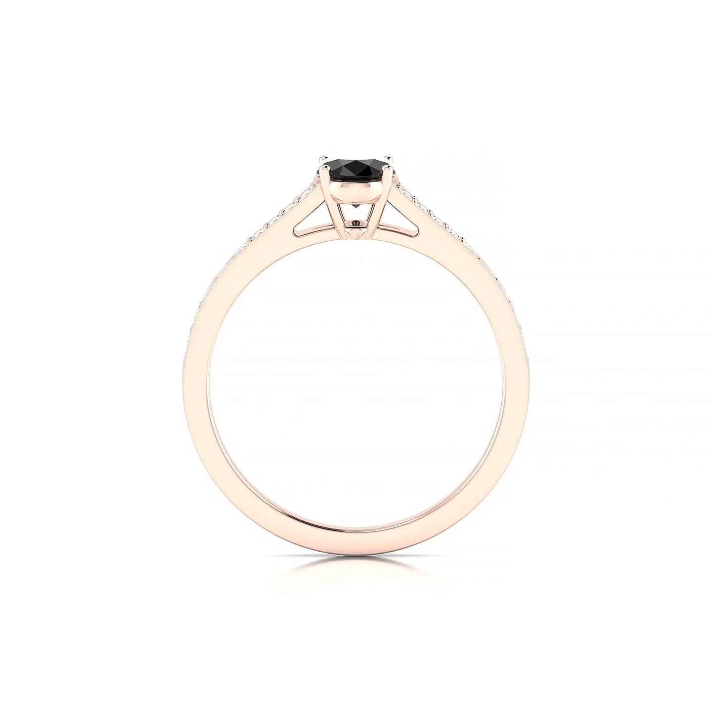 Adore | 18k Rose Gold 7 x 5 mm Oval Black Diamond Ring