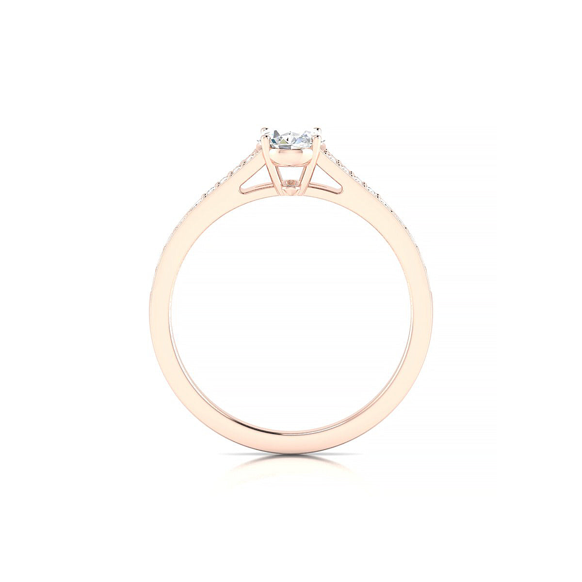 Adore | 18k Rose Gold 7 x 5 mm Oval Diamond Ring
