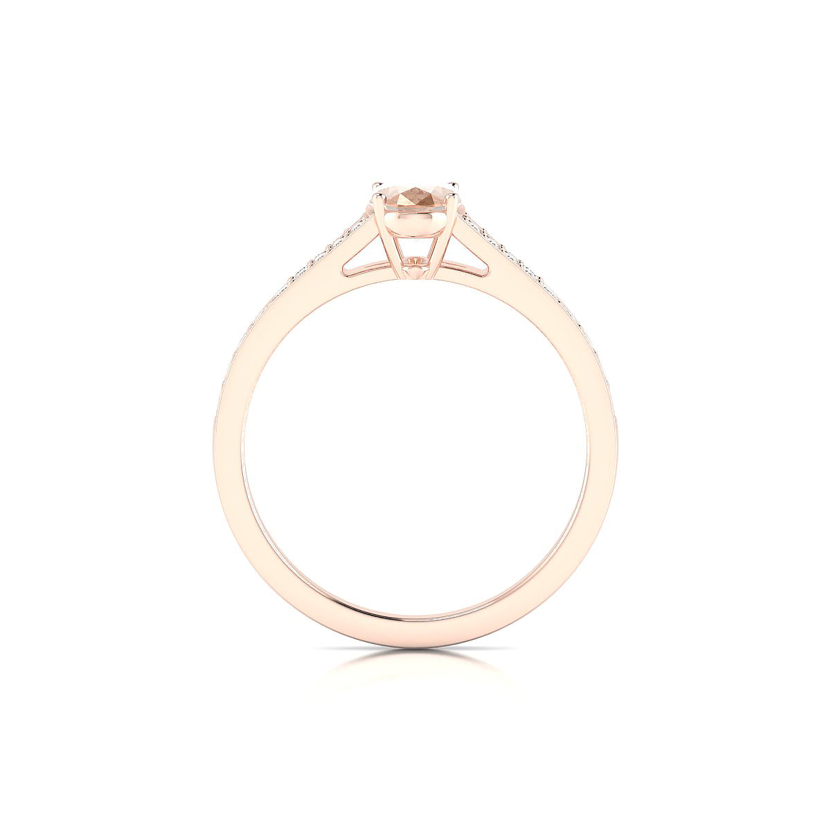Adore | 18k Rose Gold 7 x 5 mm Oval Morganite Ring