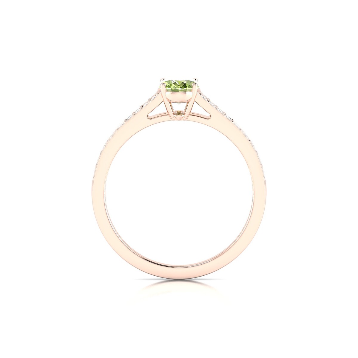 Adore | 18k Rose Gold 7 x 5 mm Oval Peridot Ring