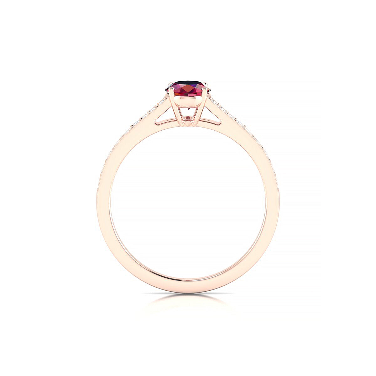 Adore | 18k Rose Gold 7 x 5 mm Oval Ruby Ring