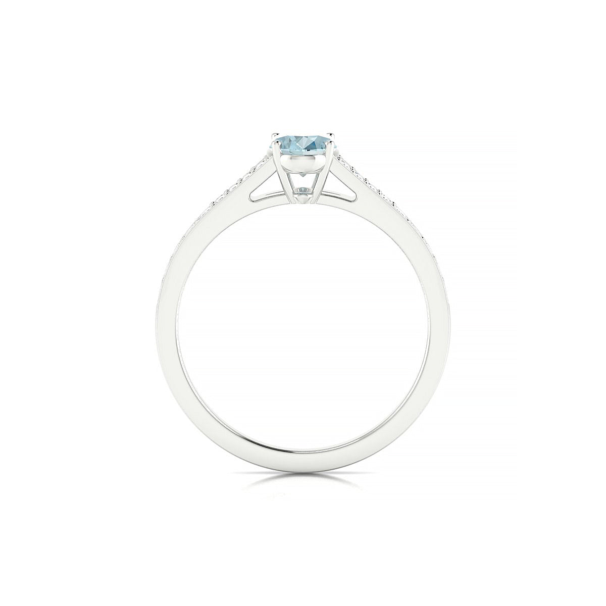 Adore | 18k White Gold 7 x 5 mm Oval Aquamarine Ring