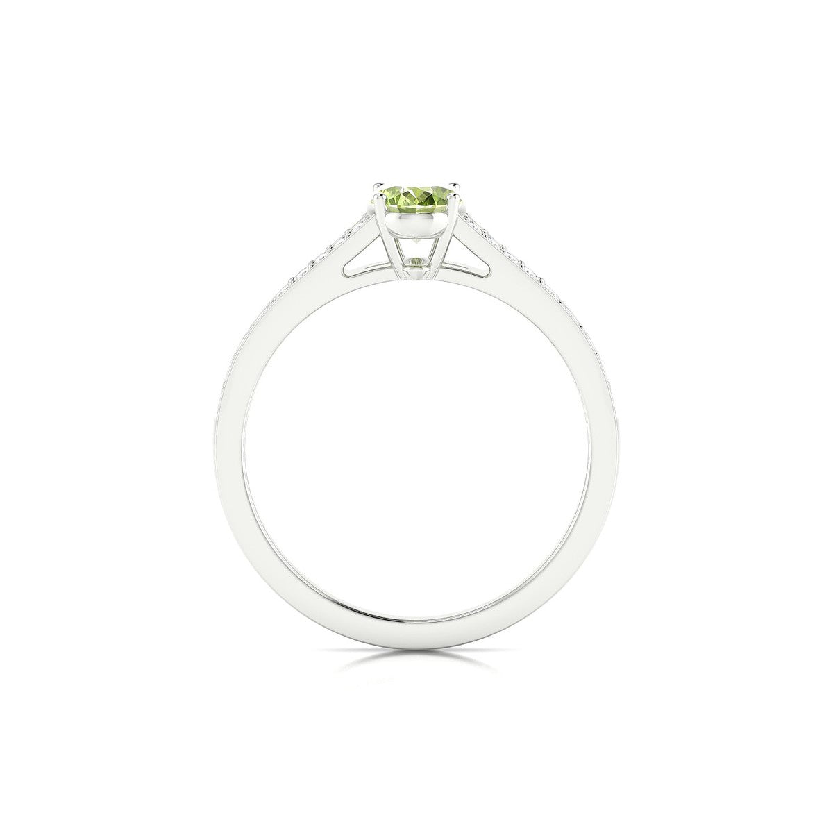 Adore | 18k White Gold 7 x 5 mm Oval Peridot Ring