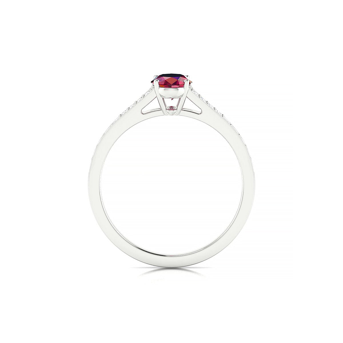 Adore | 18k White Gold 7 x 5 mm Oval Ruby Ring