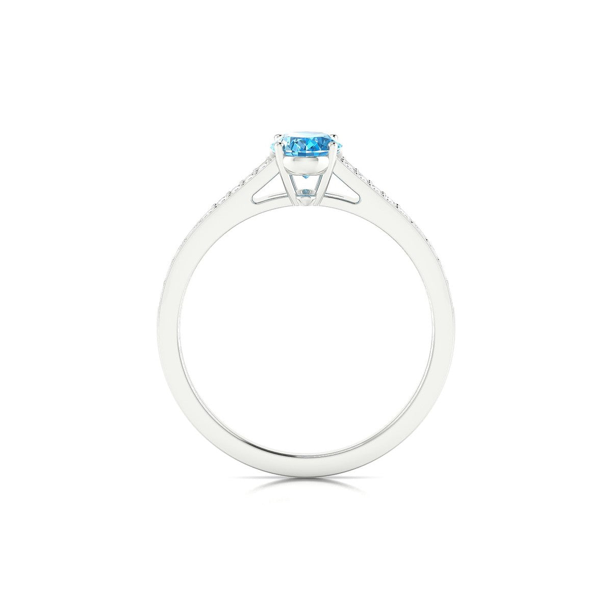 Adore | 18k White Gold 7 x 5 mm Oval Topaz Ring