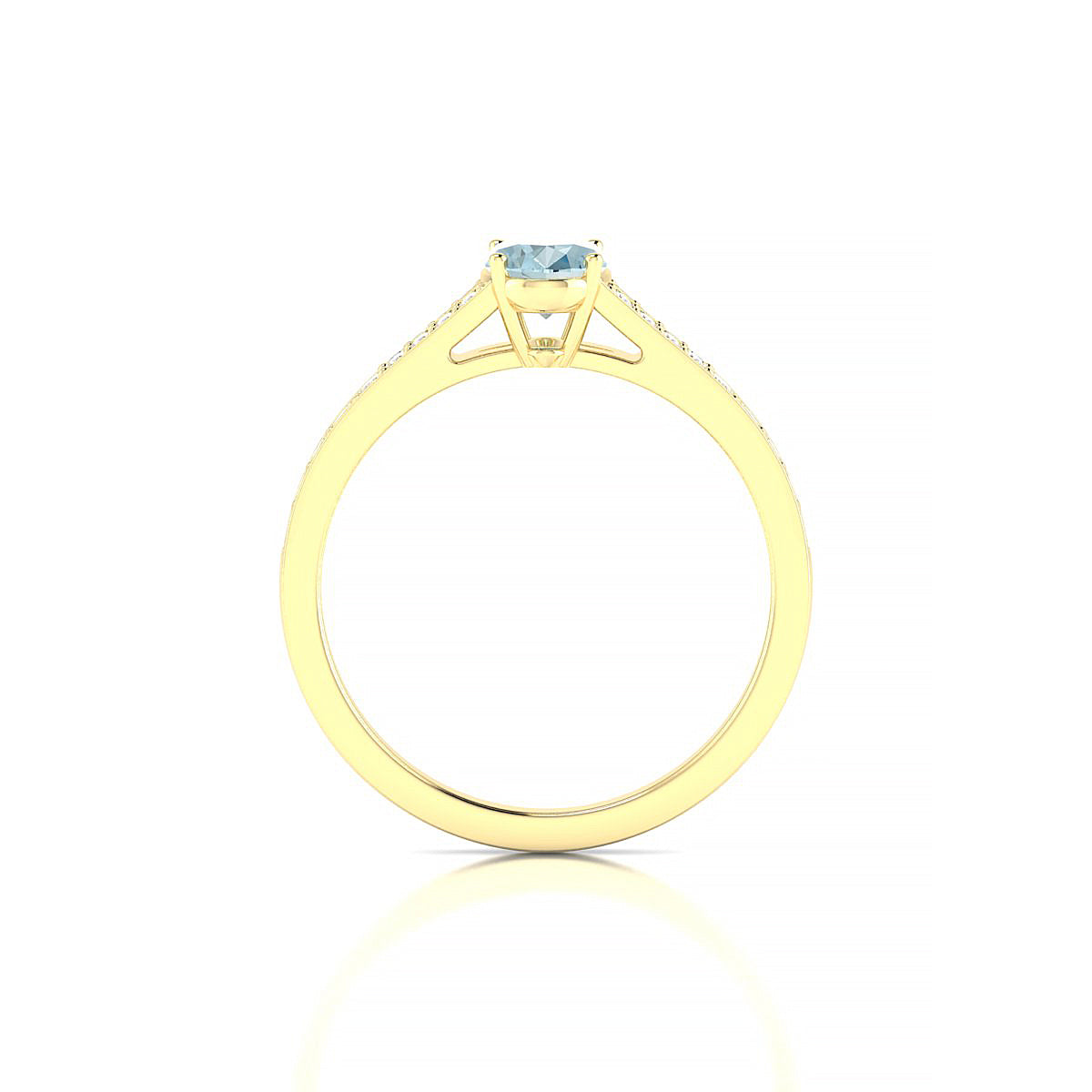 Adore | 18k Yellow Gold 7 x 5 mm Oval Aquamarine Ring