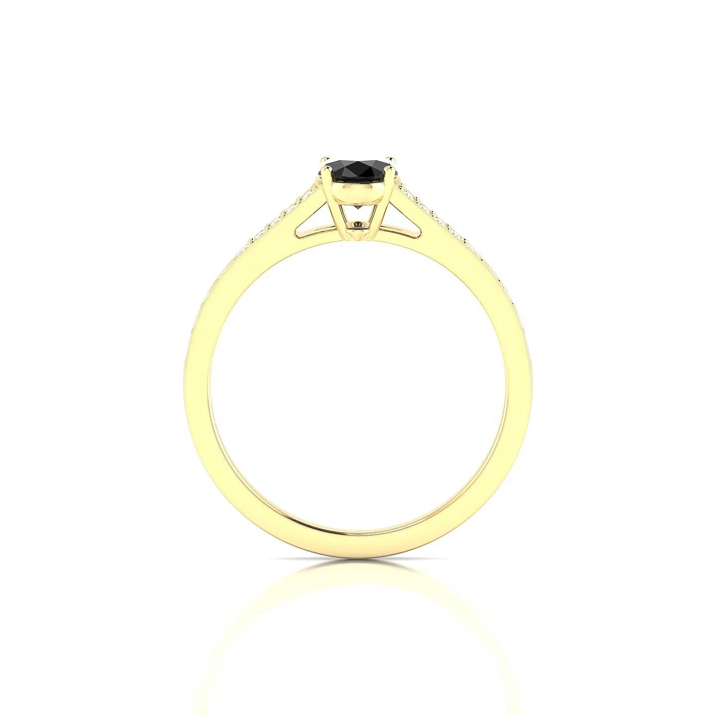 Adore | 18k Yellow Gold 7 x 5 mm Oval Black Diamond Ring