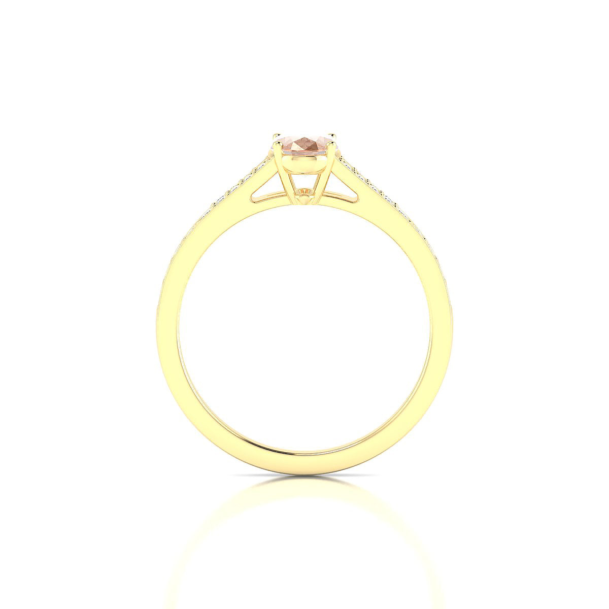 Adore | 18k Yellow Gold 7 x 5 mm Oval Morganite Ring