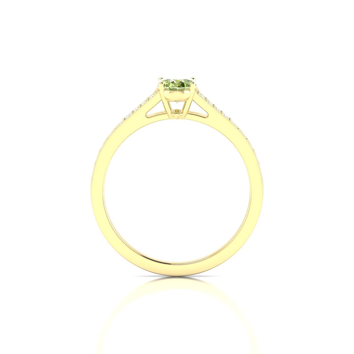 Adore | 18k Yellow Gold 7 x 5 mm Oval Peridot Ring